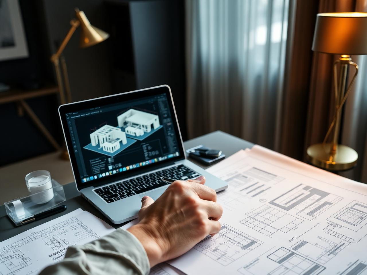 Arquiteto trabalhando em projeto BIM